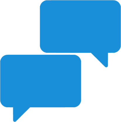 blue speech bubbles conversation icon